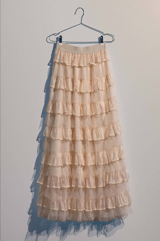 Clear As Day Tulle Layered Maxi Skirt