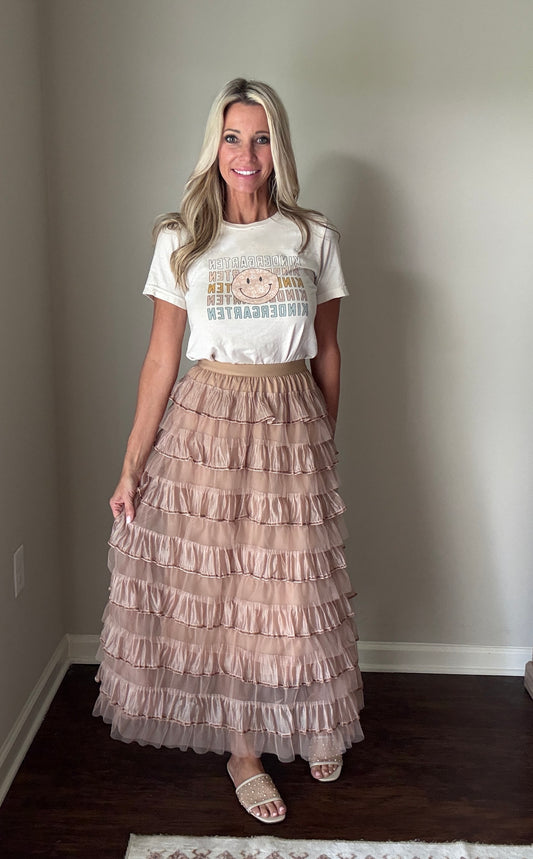 Clear As Day Tulle Layered Maxi Skirt